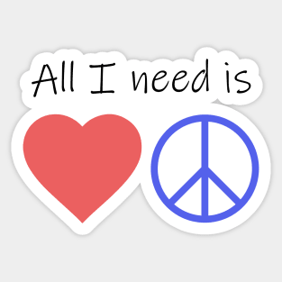 Love and Peace Sticker